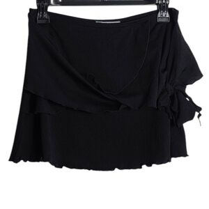 PORTOCRUZ Black Flowy Swimsuit Cover Up Womens Stretch Skirt Size Large